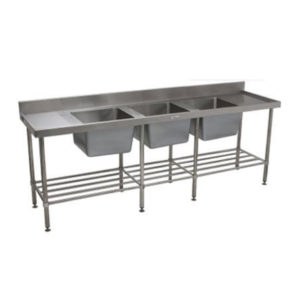 Simply Stainless SS24.2400.TB (600 Series) Triple Bowl Sink Bench