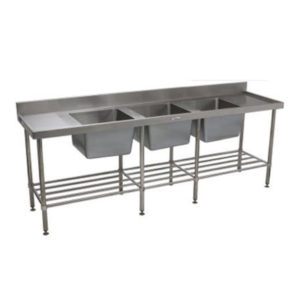 Simply Stainless SS24.7.2400.TB (700 Series) Triple Bowl Sink Bench