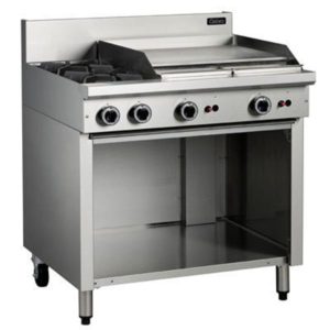 Cobra 2 Burner Cooktop With 600mm Griddle On Open Cabinet Base