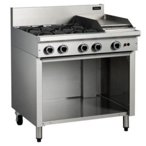 Cobra 4 Burner Cooktop With 300mm Griddle On Open Cabinet Base