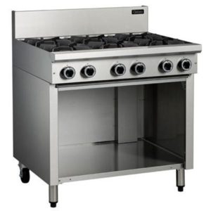 Cobra 6 Burner Gas Cooktop On Open Cabinet Base