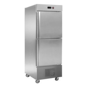 F.E.D. LD500SC2B Tropicalised Static 2 X 1/2 Solid Door Fridge W/Bottom Unit