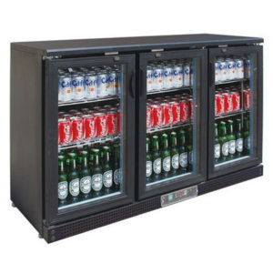 F.E.D. SC316G Three Door BLACK MAGIC Bar Cooler
