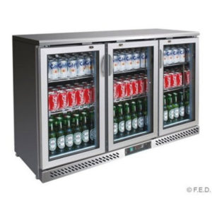 F.E.D. SC316SG Three Door BLACK MAGIC S/Steel Bar Cooler