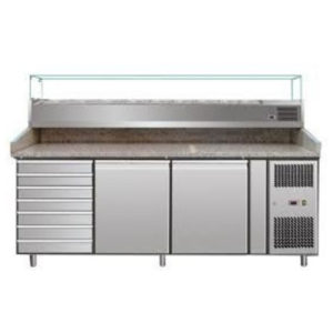 FED THPZ2610TN 2 Door Fridge With Drawers And Marble Benchtop(2)