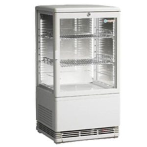 ICS Venice Joey Four Sided Glass Refrigerated Display In White-Bench Top